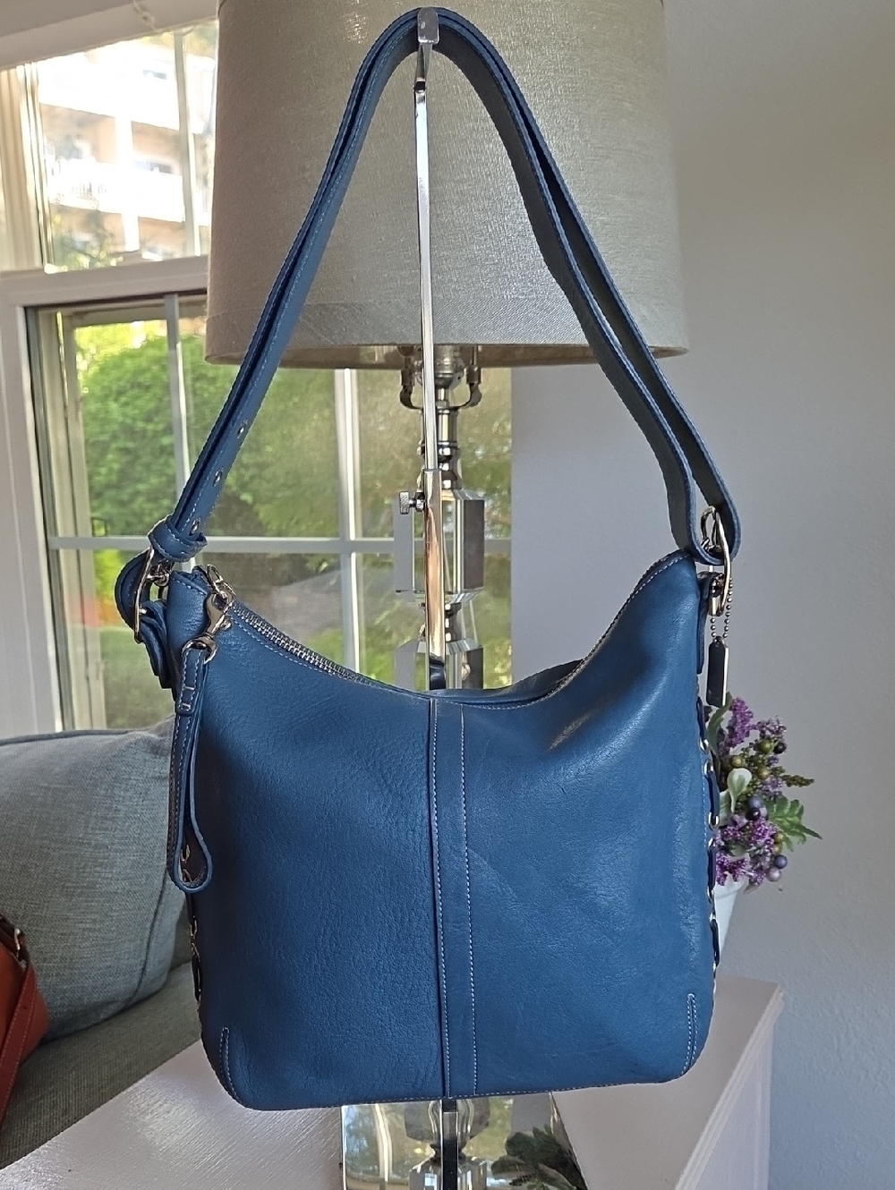 COACH Pool Blue 2004 Legacy Slim Duffle Convertible Crossbody Bag - Picture 4 of 15